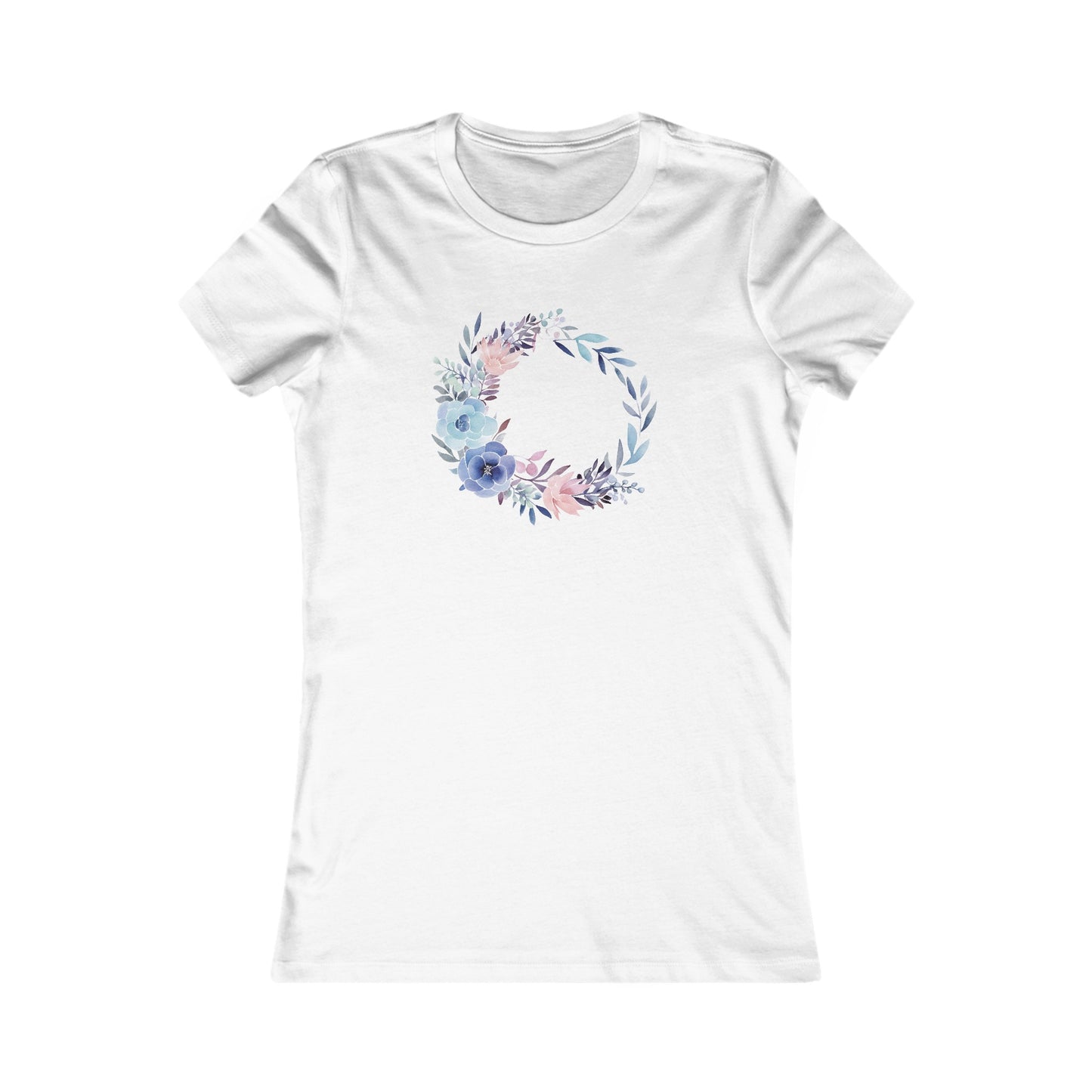 Watercolor Flower Circle Fitted Tee