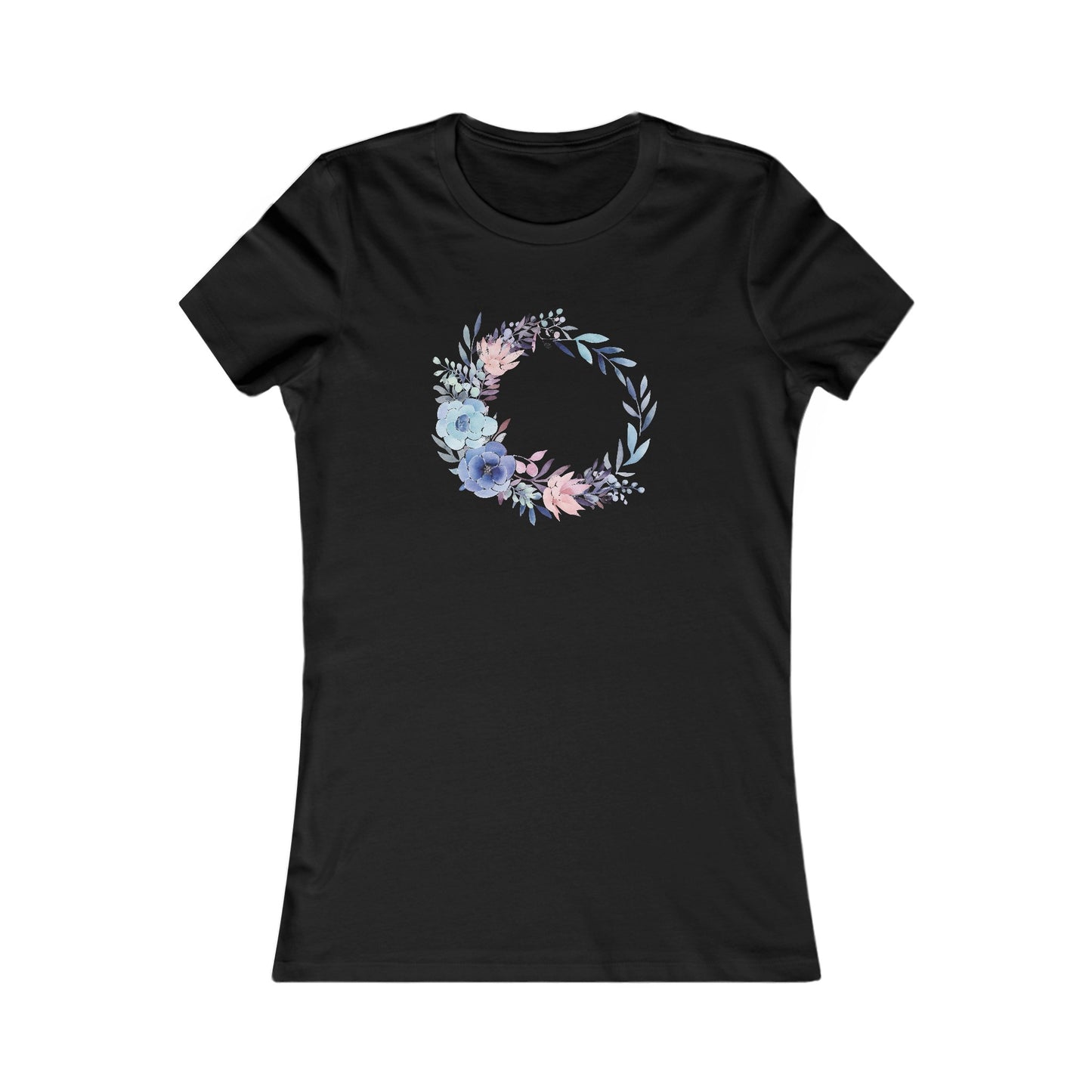 Watercolor Flower Circle Fitted Tee