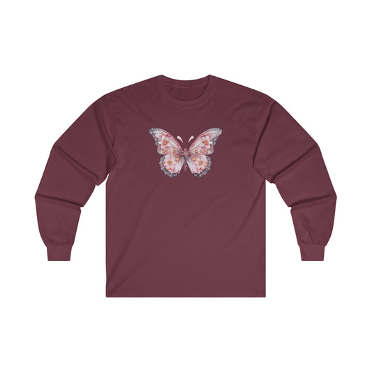 Floral Butterfly Long Sleeve Tee