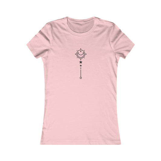 Crescent Moon Pattern Fitted Tee