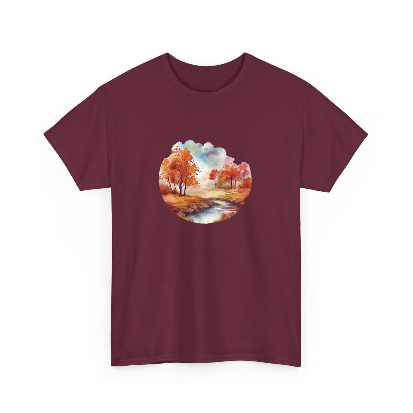 Autumn Landscape Watercolor Short Sleeve Tee