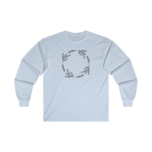 Flower and Leaf Circle Long Sleeve Tee