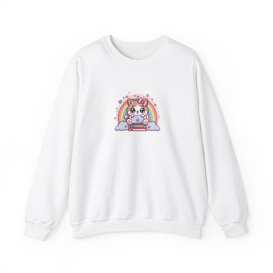 Cat with Rainbow and Laptop Sweatshirt