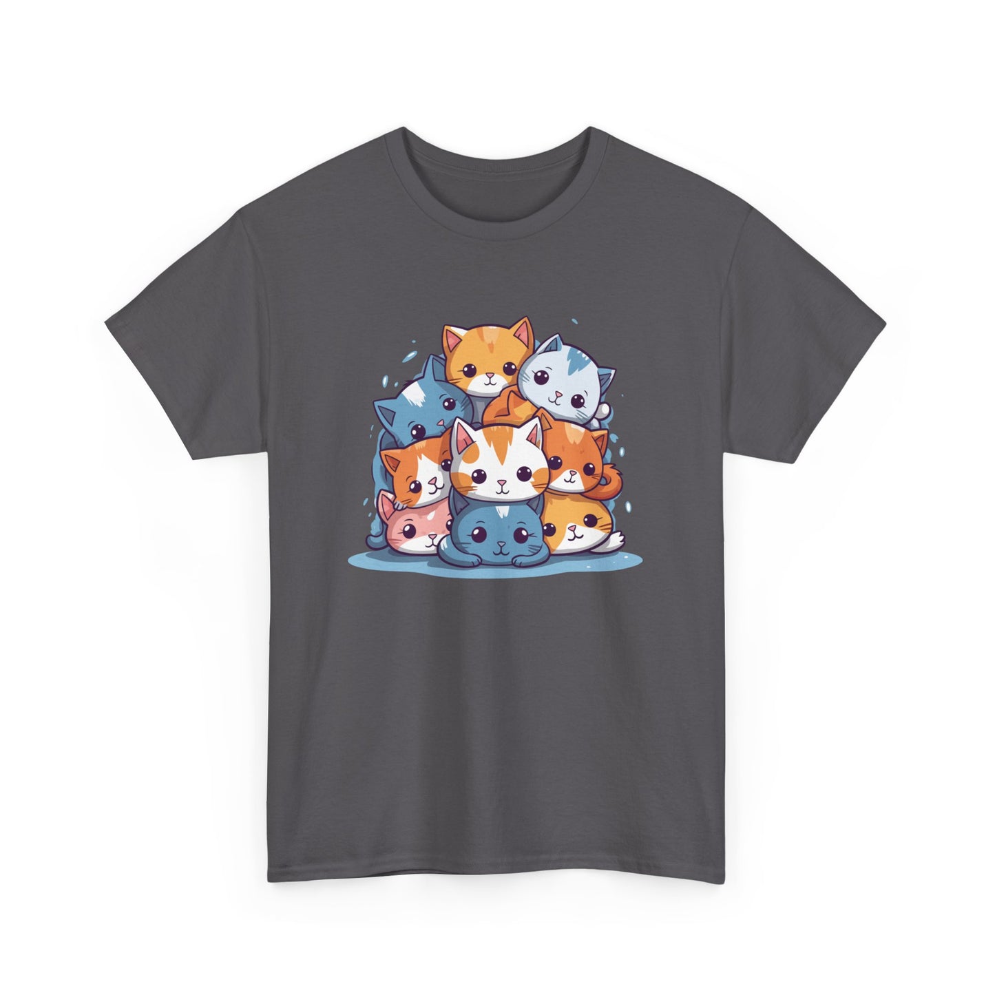 Cute Cat Pile Short Sleeve Tee
