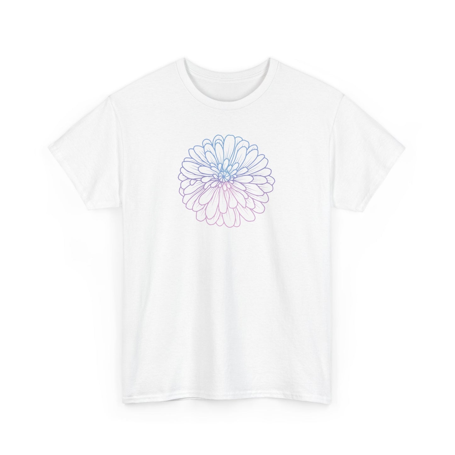 Colorful Flower Outline Short Sleeve Tee