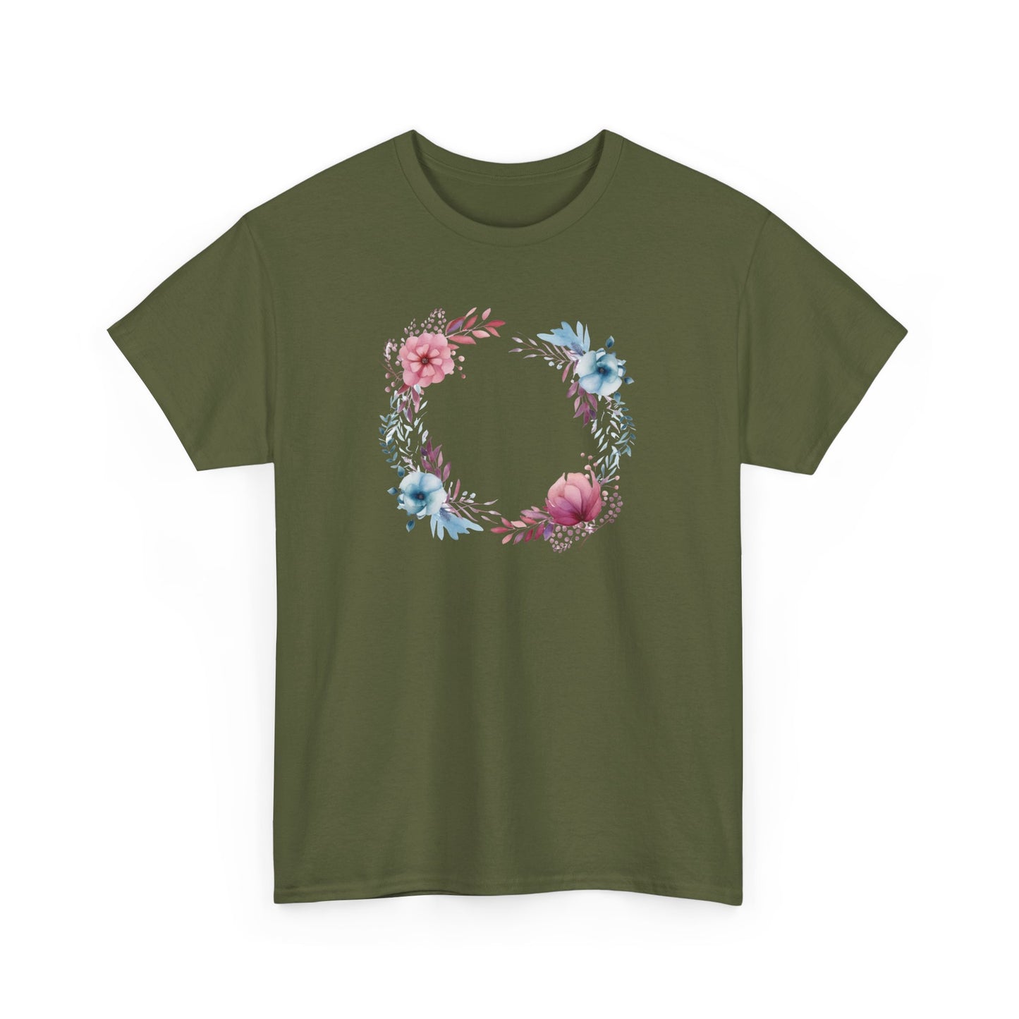 Watercolor Flowers Circle Short Sleeve Tee