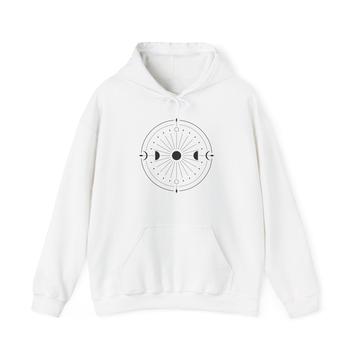 Moon Phases Circle Hooded Sweatshirt