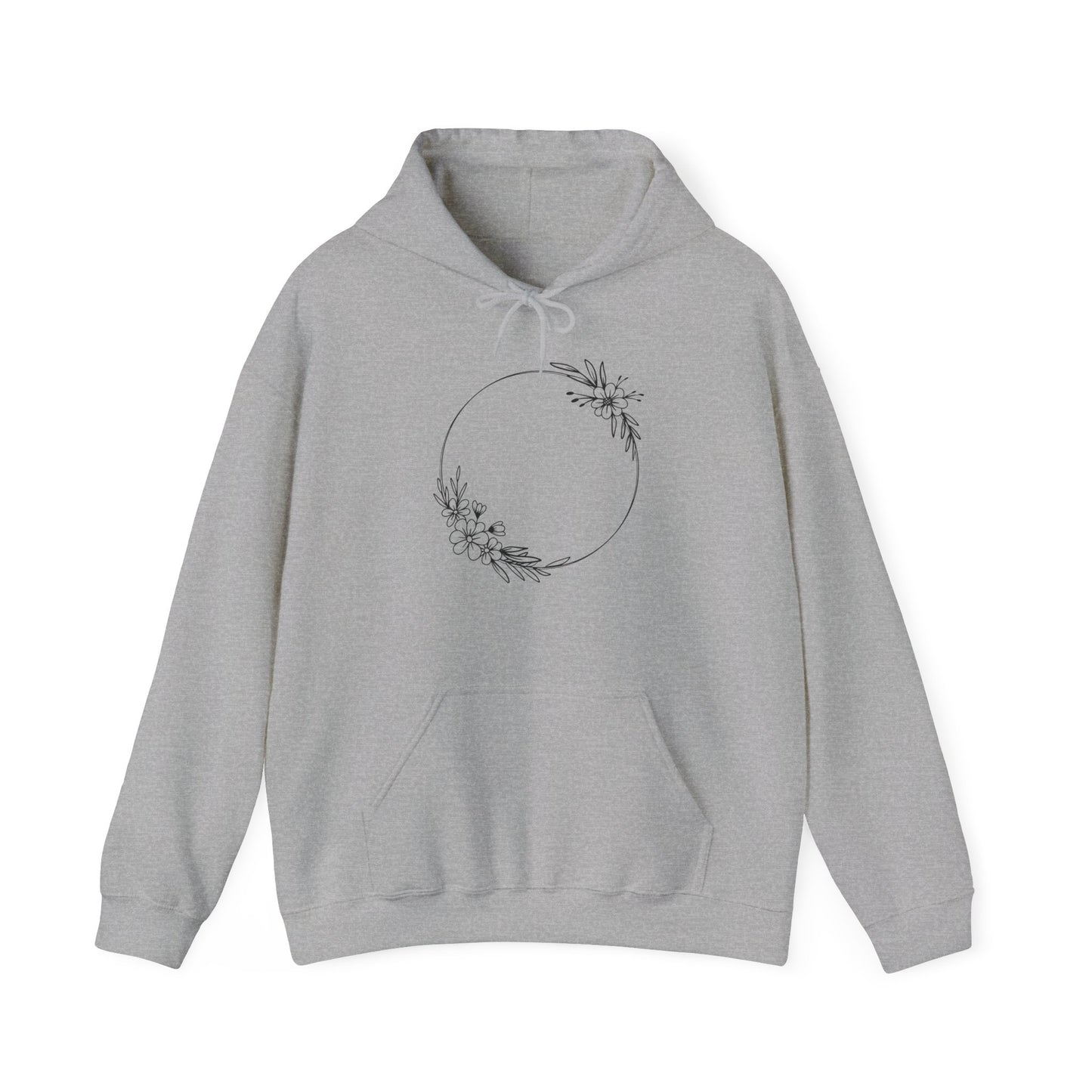Double Floral Circle Hooded Sweatshirt