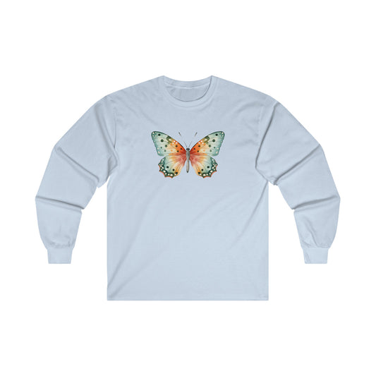 Watercolor Butterfly Long Sleeve Tee