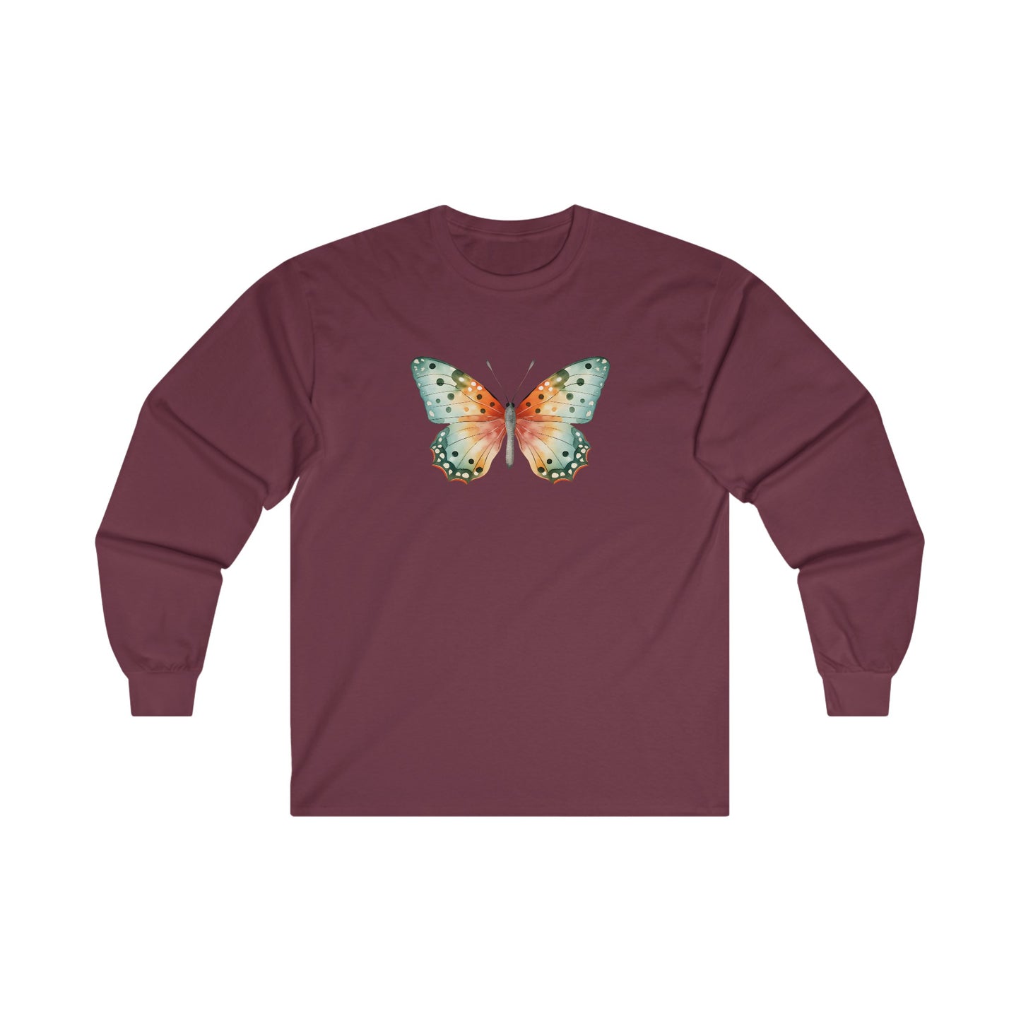 Watercolor Butterfly Long Sleeve Tee