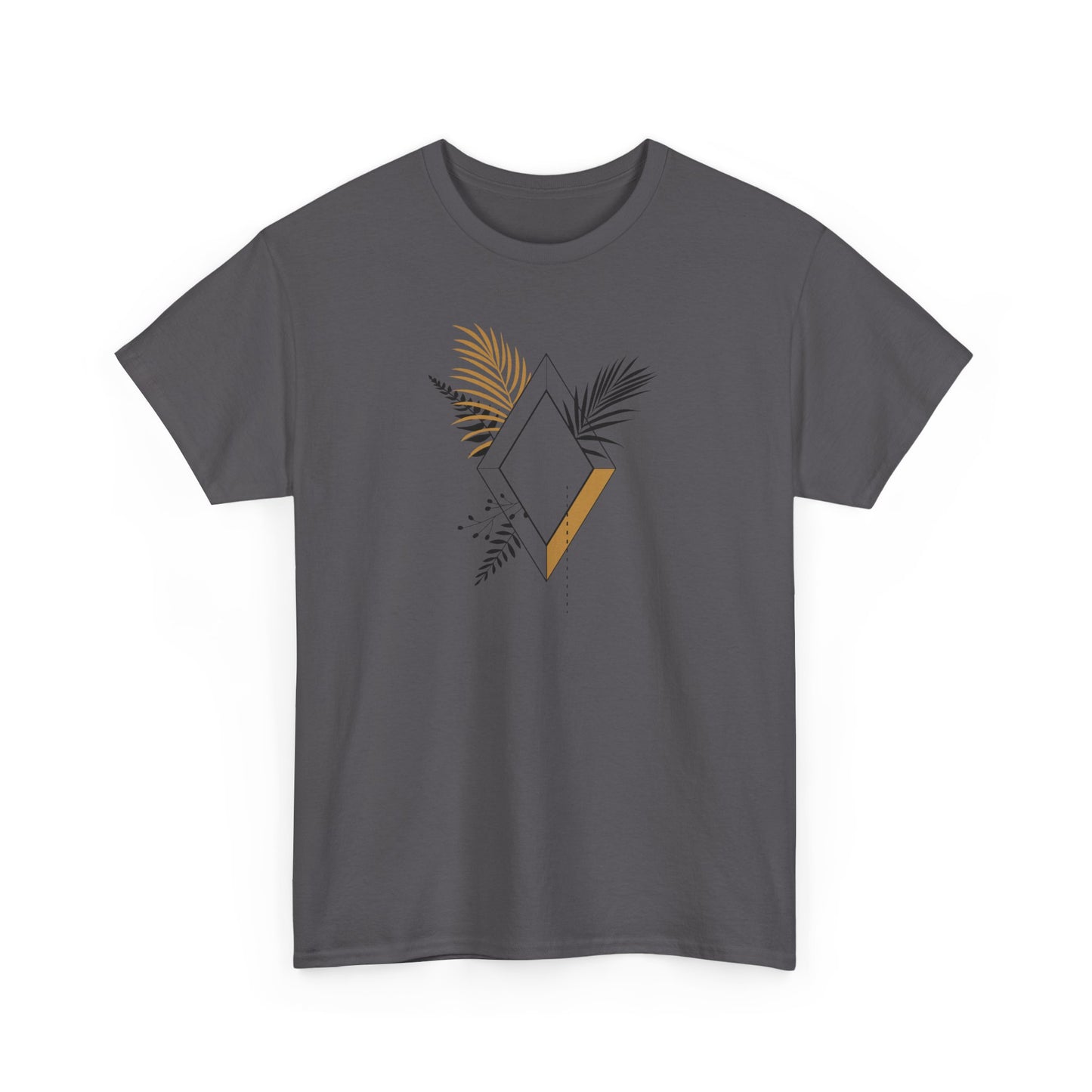 Black and Gold Leafy Diamond Short Sleeve Tee