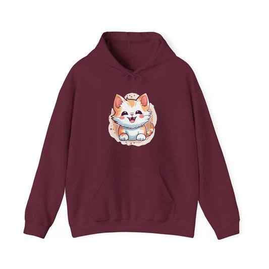 Cute Brown Cat Hooded Sweatshirt