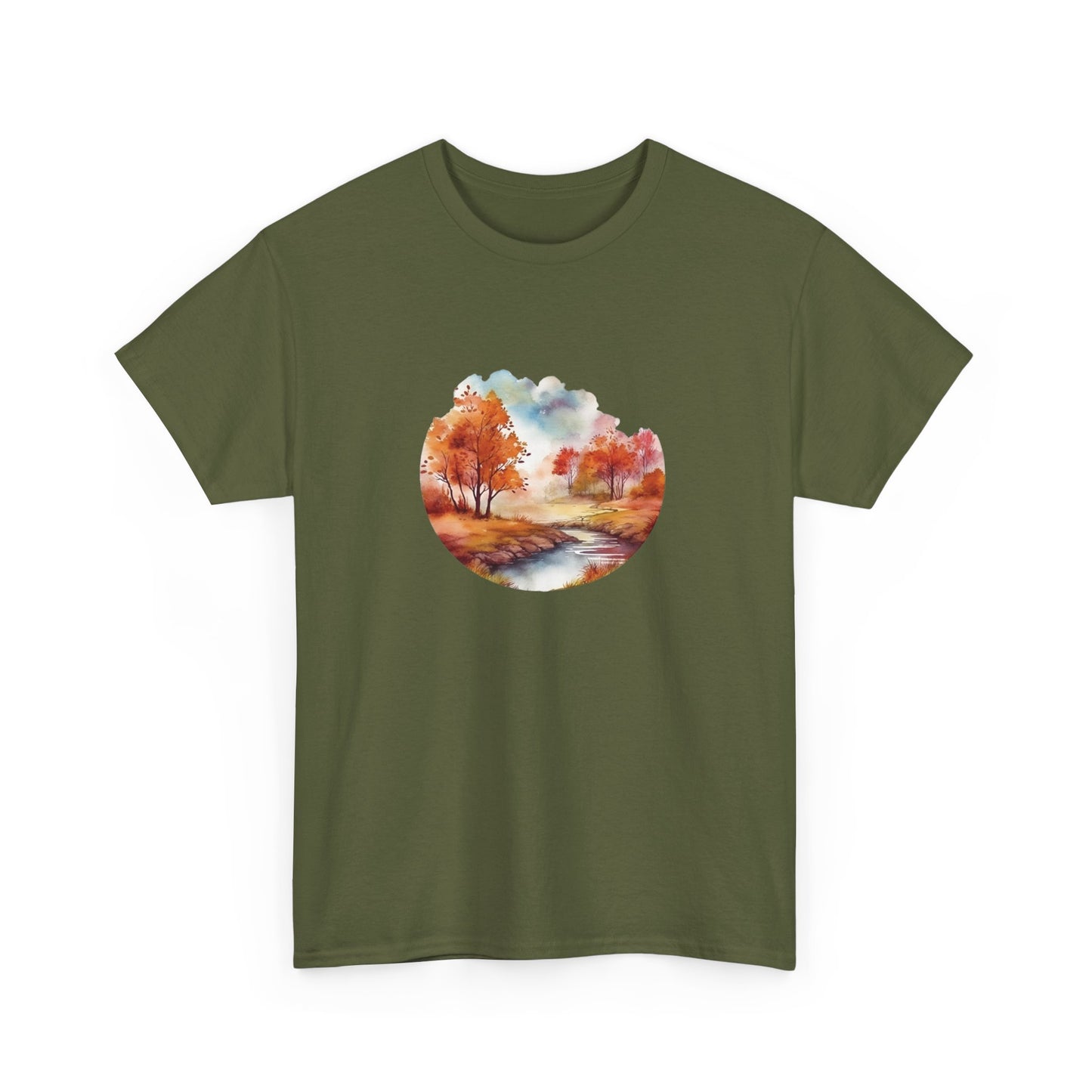 Autumn Landscape Watercolor Short Sleeve Tee