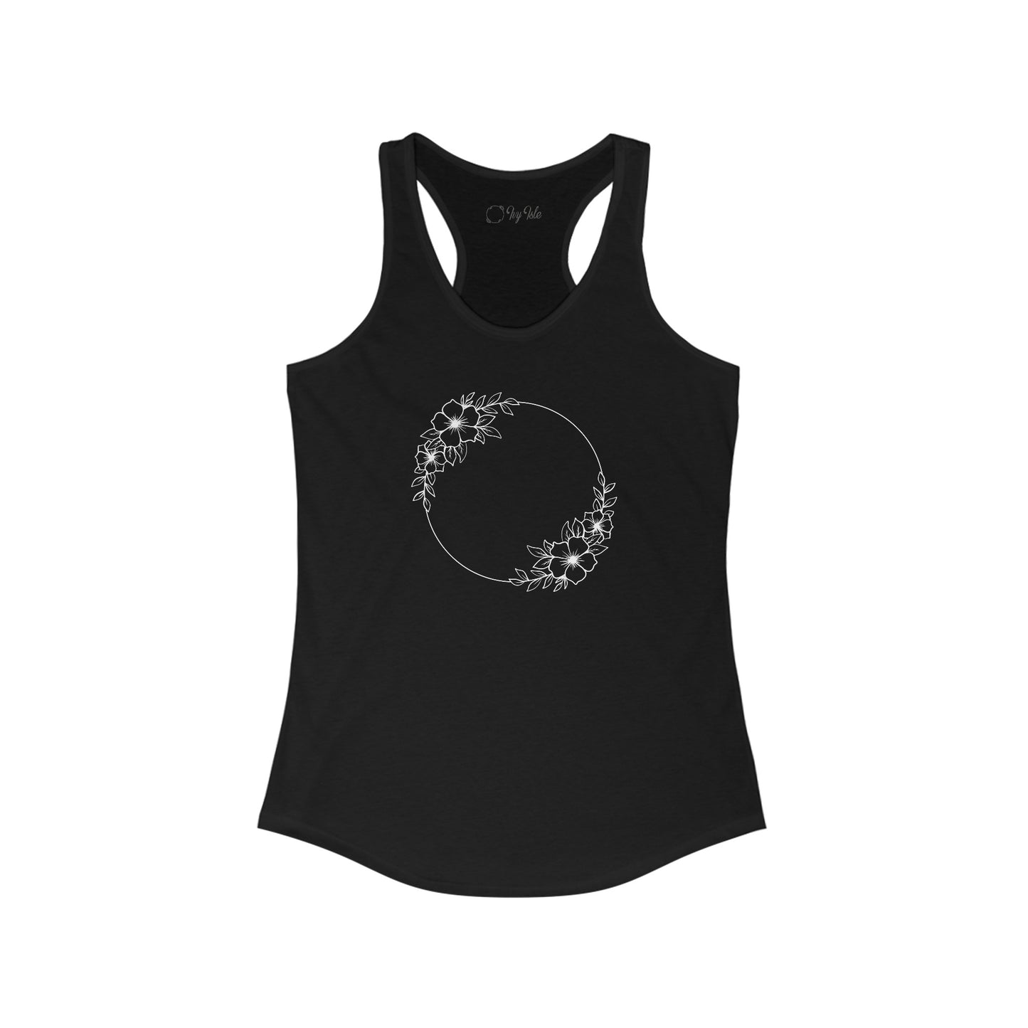 Double Large Flower Circle Racerback Tank