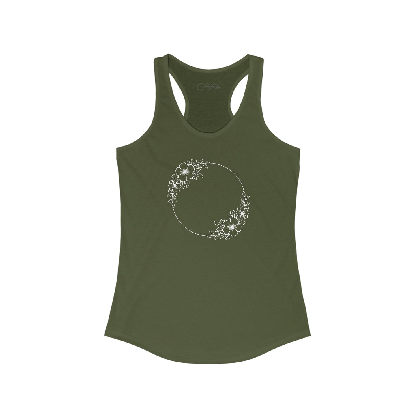 Double Large Flower Circle Racerback Tank