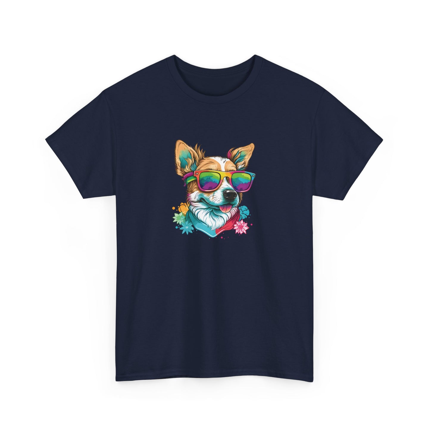 Dog with Sunglasses Short Sleeve Tee 002