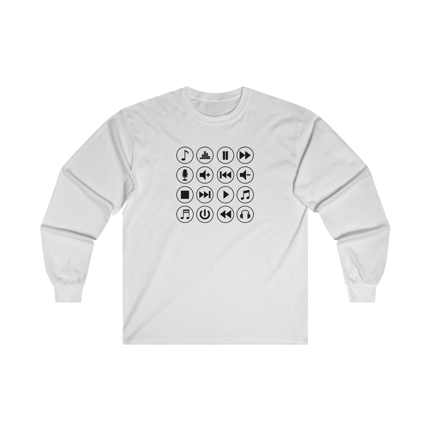 Music Player Symbols Long Sleeve Tee
