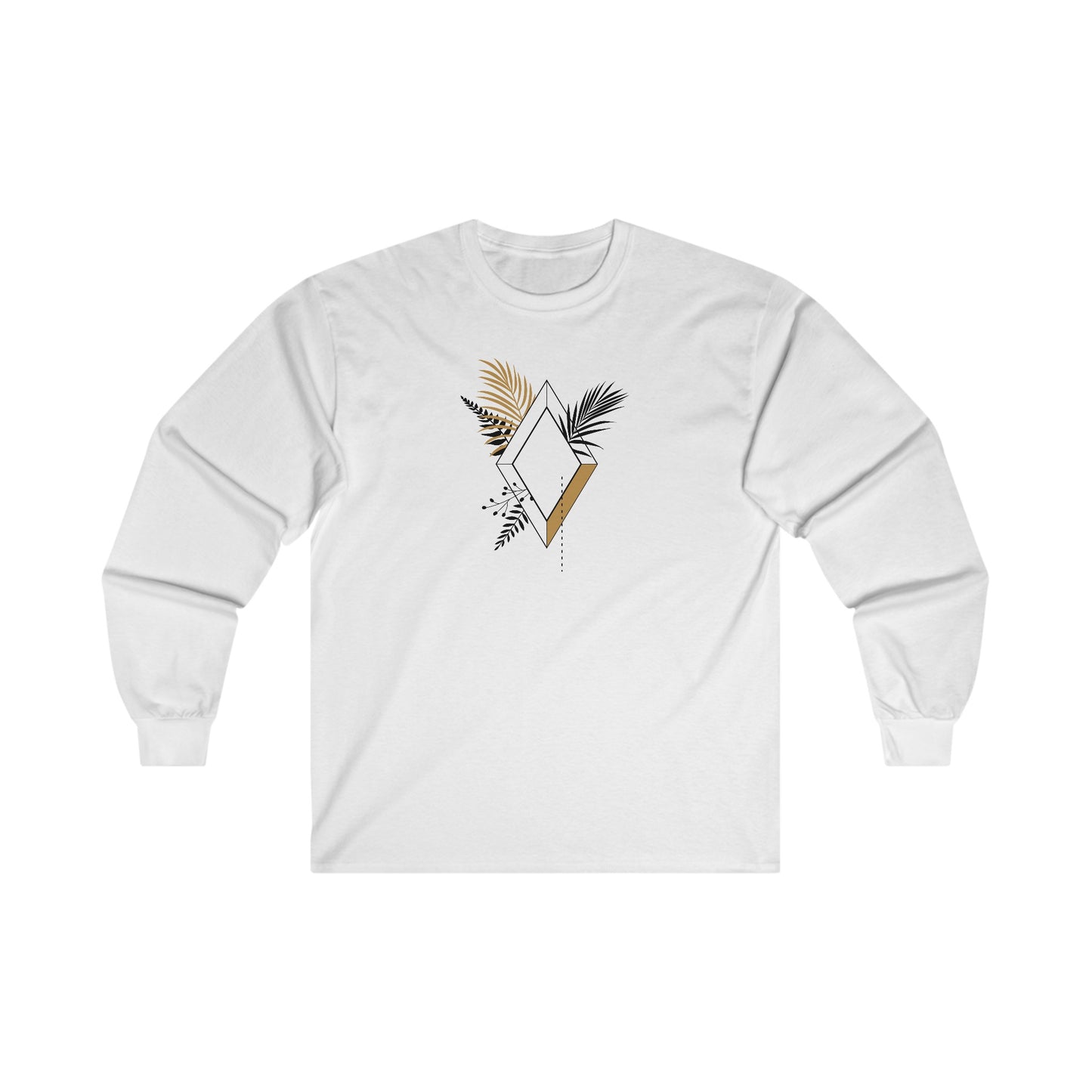 Black and Gold Leafy Diamond Long Sleeve Tee