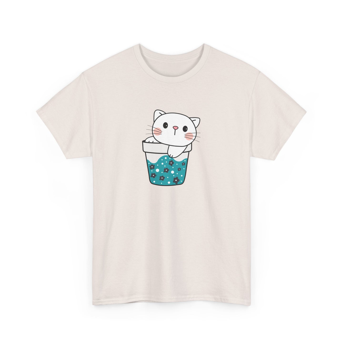 Cute Cat Cup Short Sleeve Tee