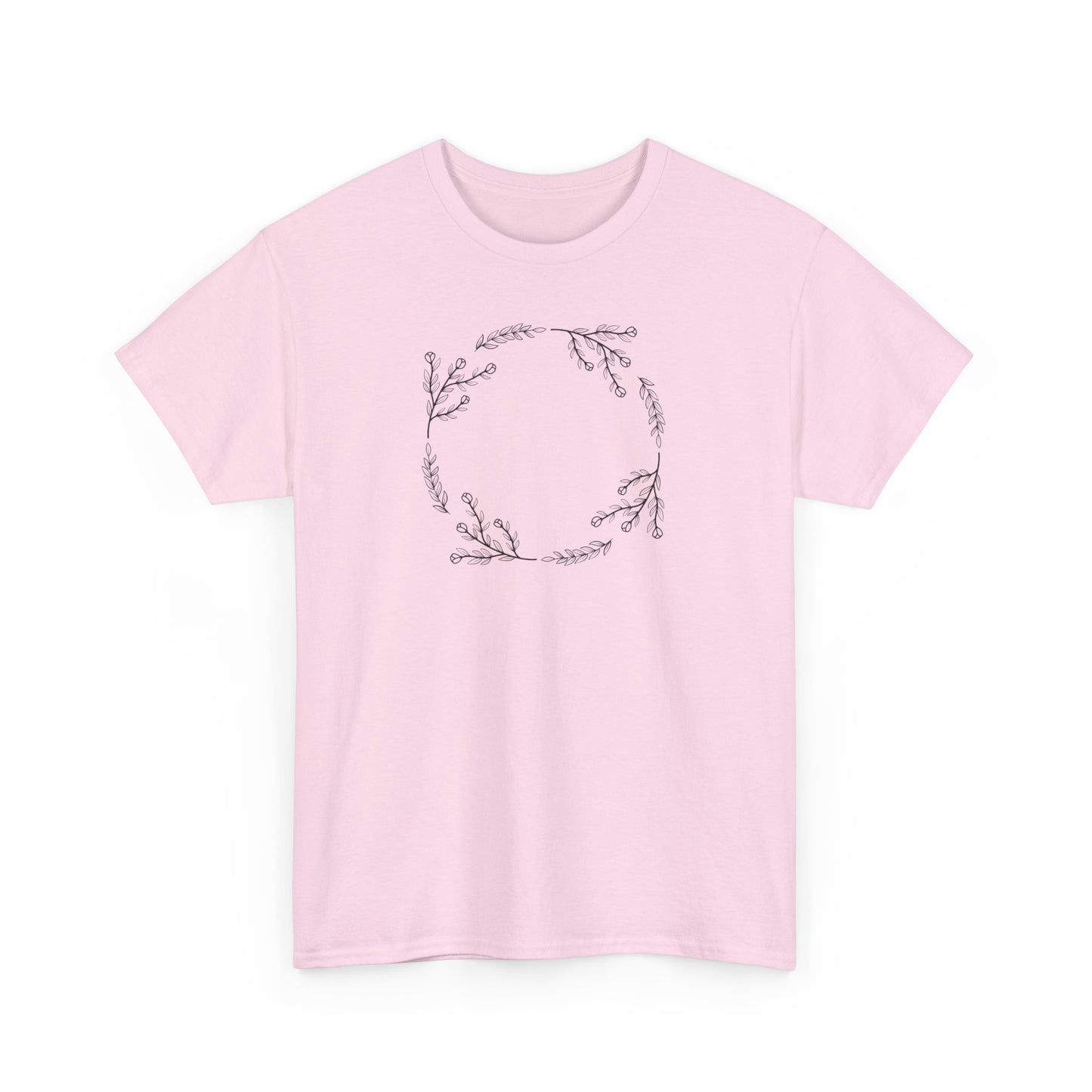 Flower and Leaf Circle Short Sleeve Tee