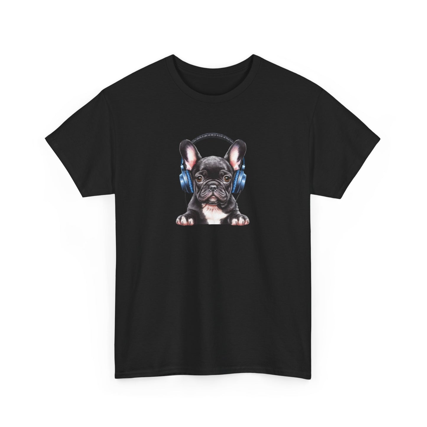 French Bulldog with Headphones Short Sleeve Tee