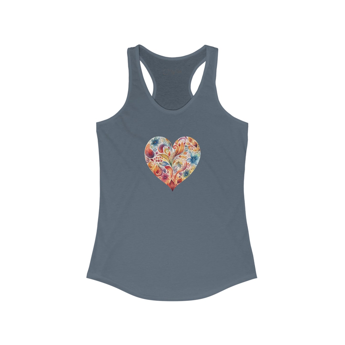Watercolor Heart Racerback Tank 002