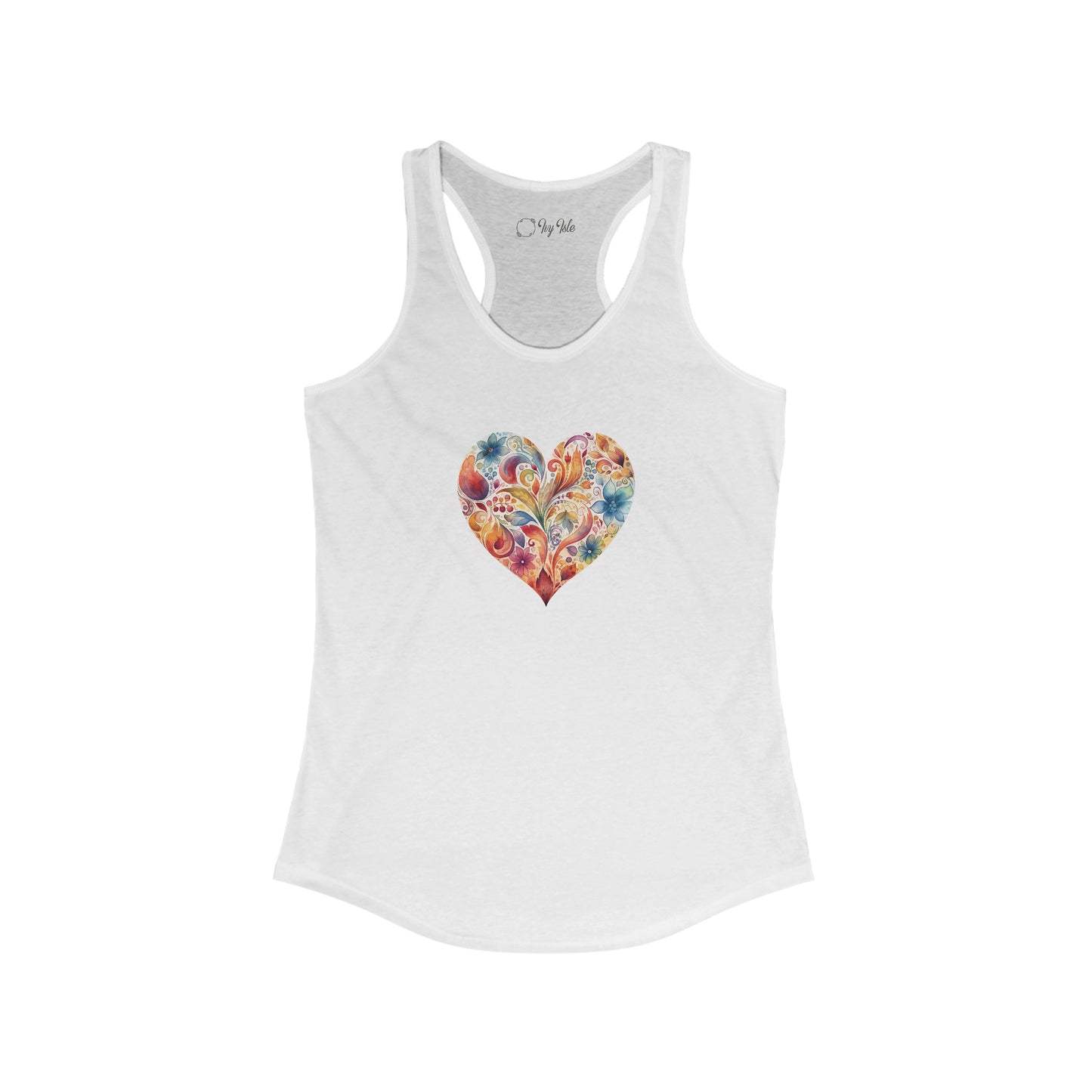 Watercolor Heart Racerback Tank 002