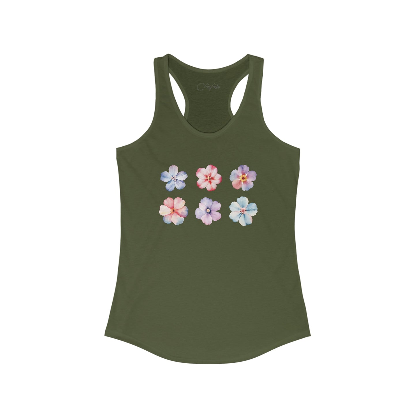Watercolor Flower Set Racerback Tank