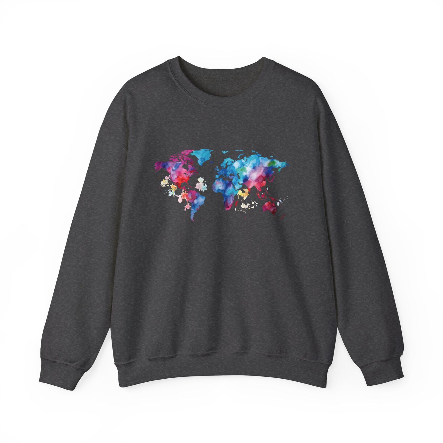 Watercolor World Map Sweatshirt