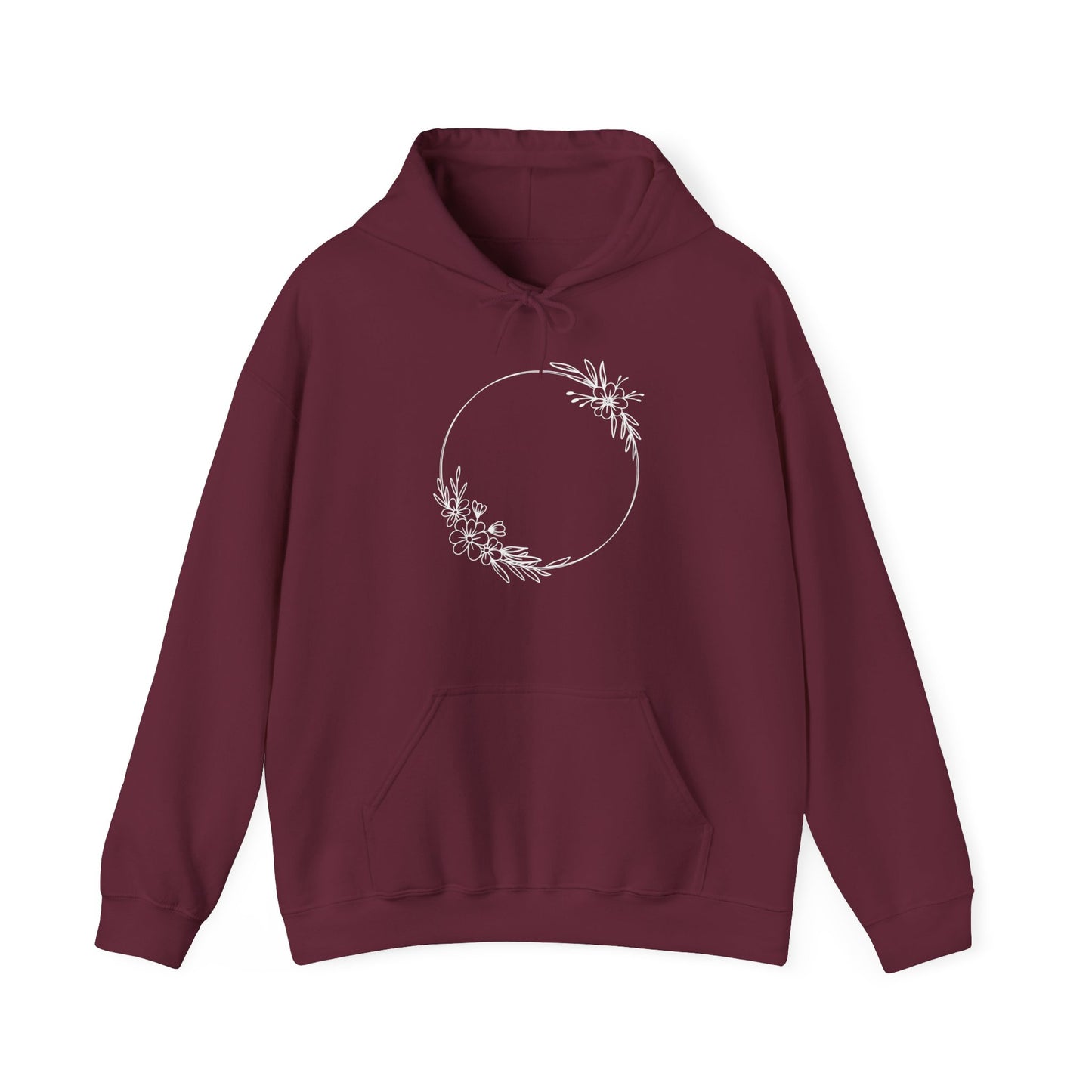 Double Floral Circle Hooded Sweatshirt