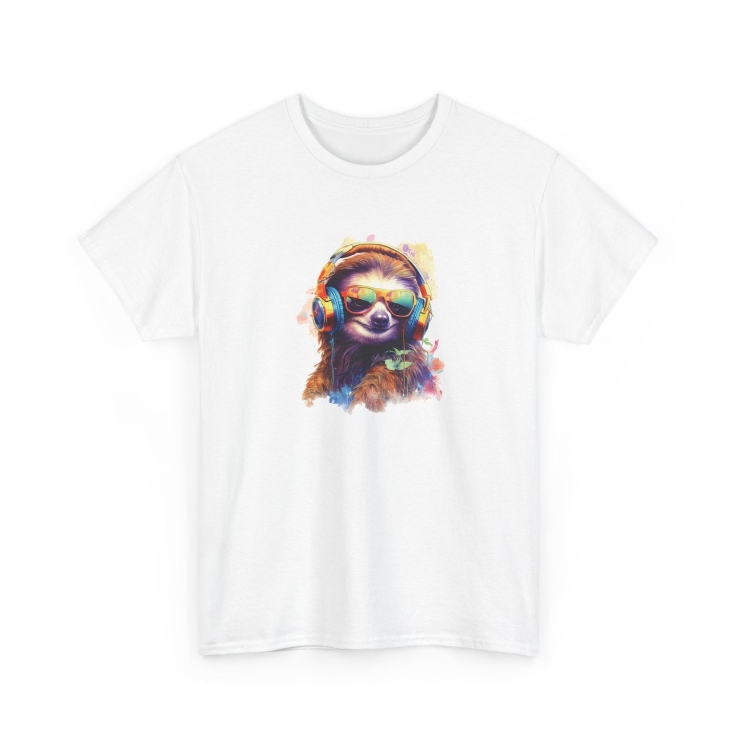 Sloth with Headphones Short Sleeve Tee