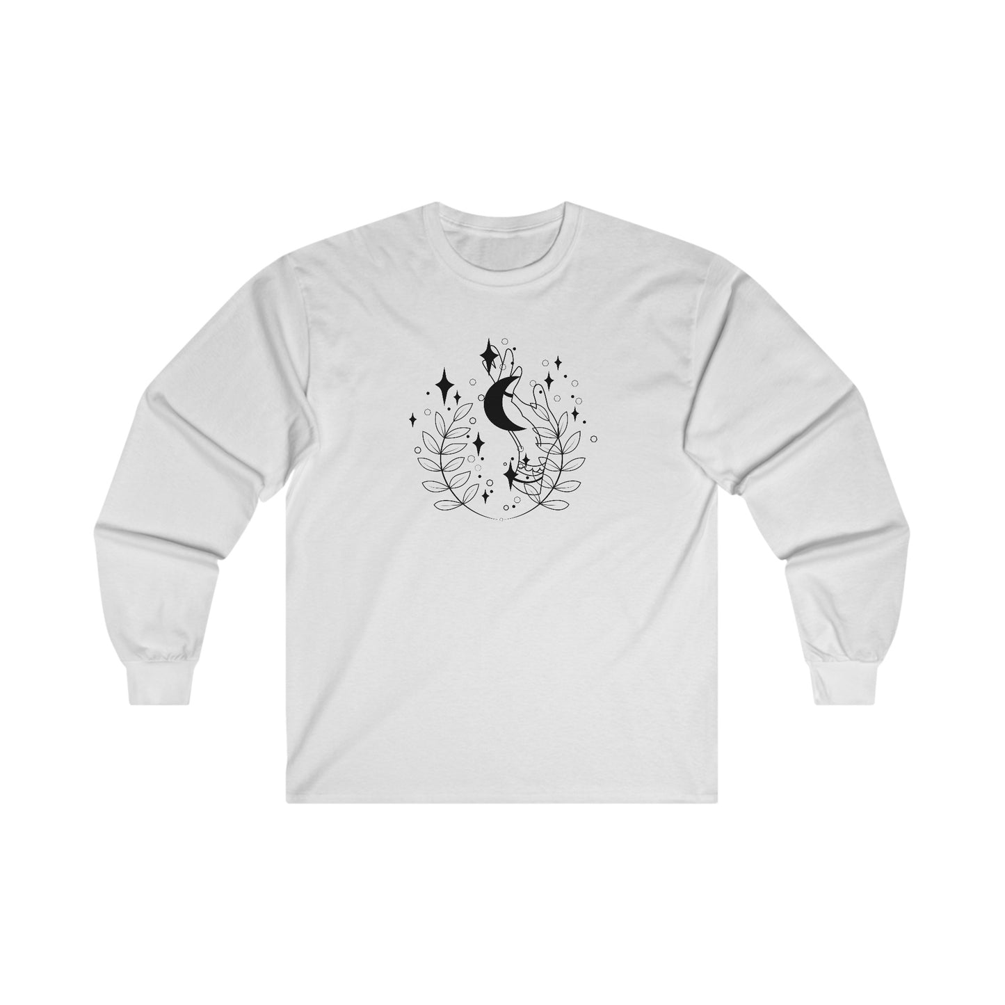 Crescent Moon and Leaves Long Sleeve Tee