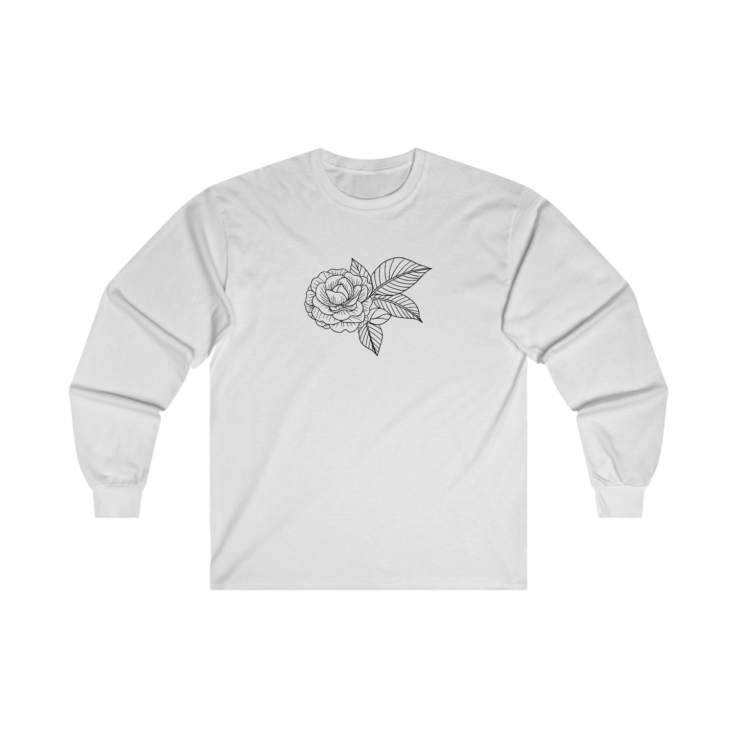 Rose with Leaves Long Sleeve Tee