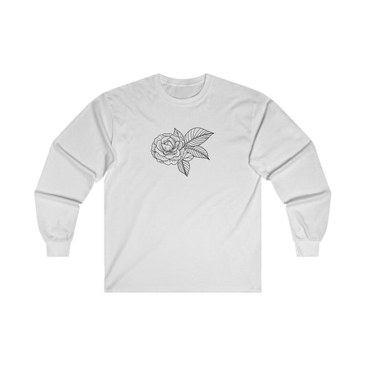 Rose with Leaves Long Sleeve Tee