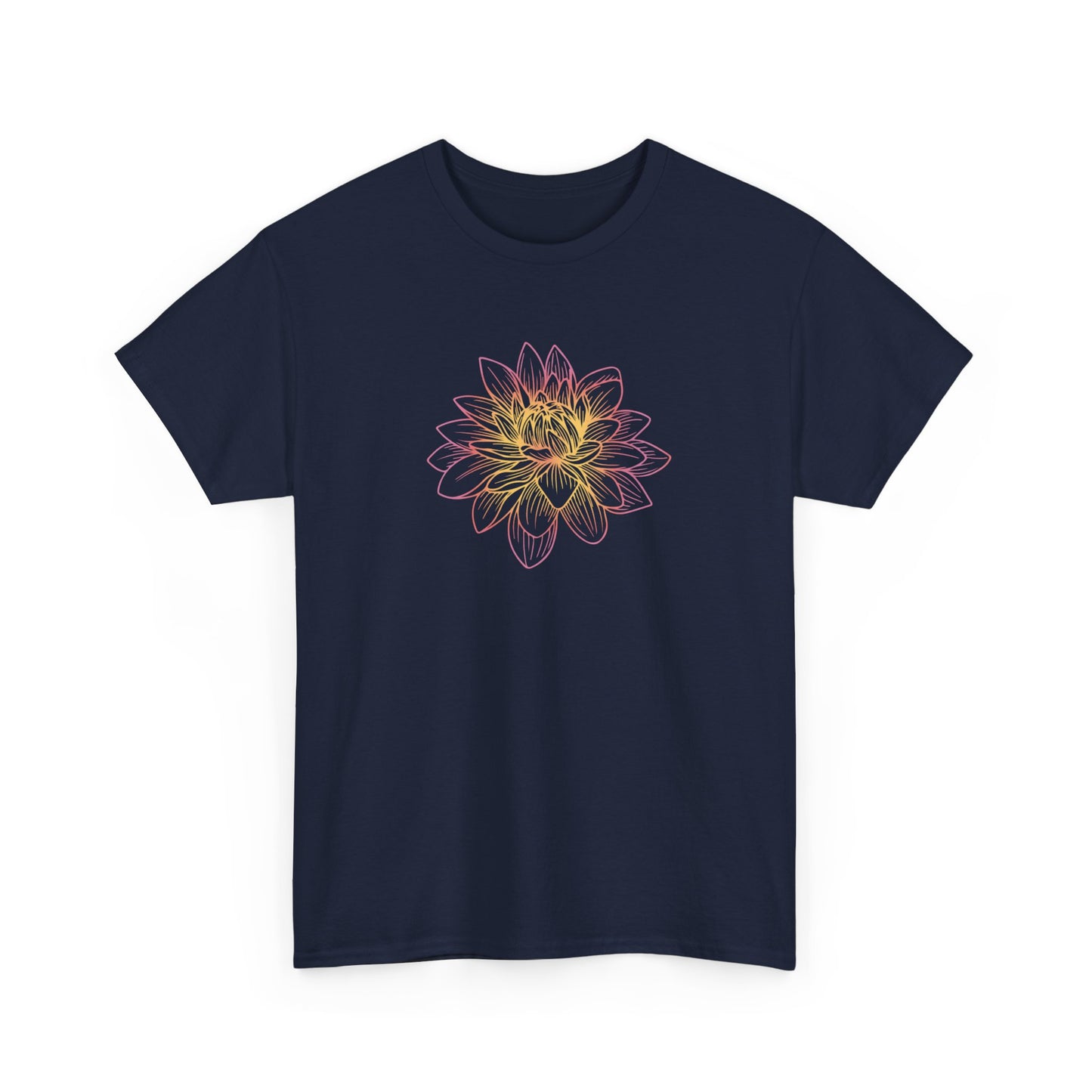 Colorful Lotus Outline Short Sleeve Tee
