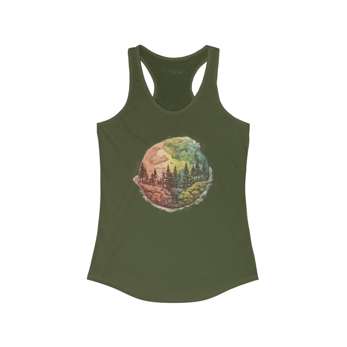 Watercolor Forest Racerback Tank