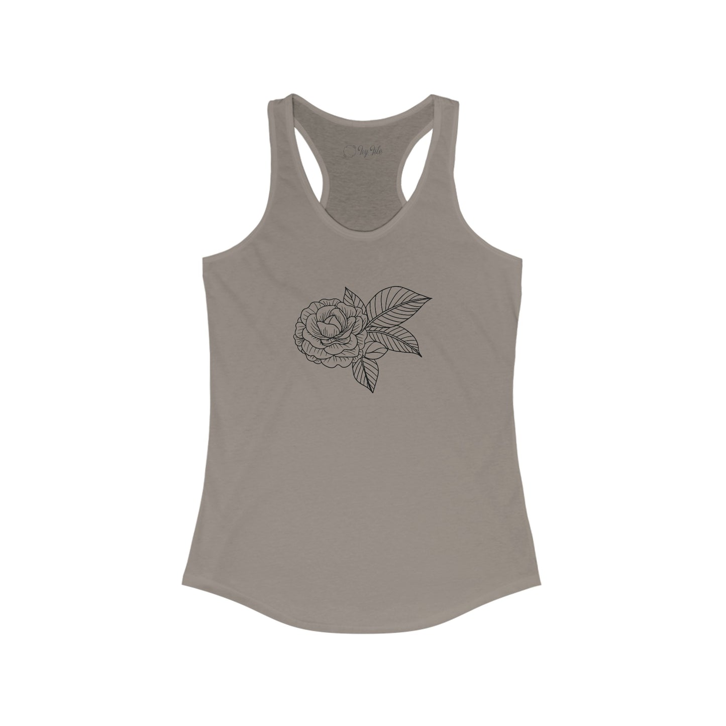 Rose with Leaves Racerback Tank