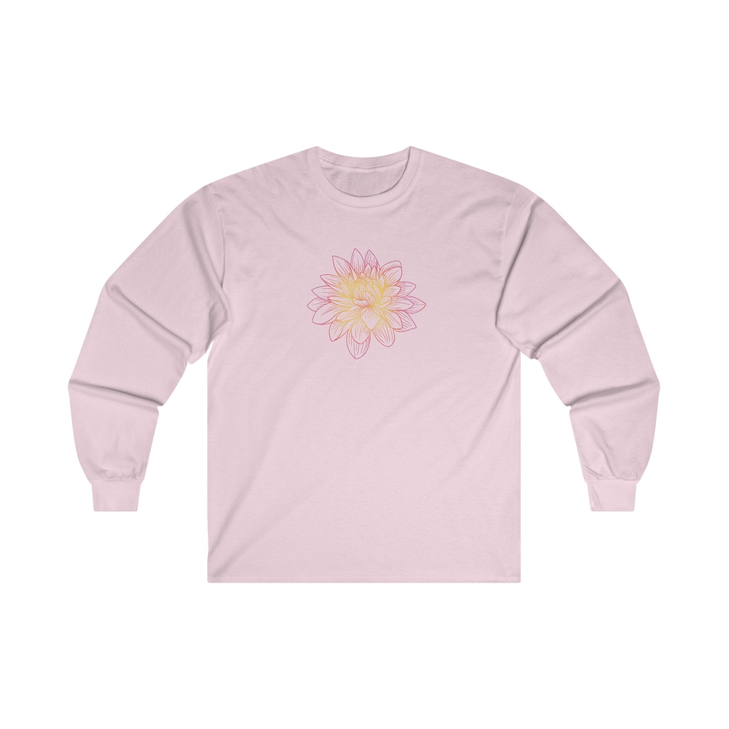 Colorful Lotus Outline Long Sleeve Tee
