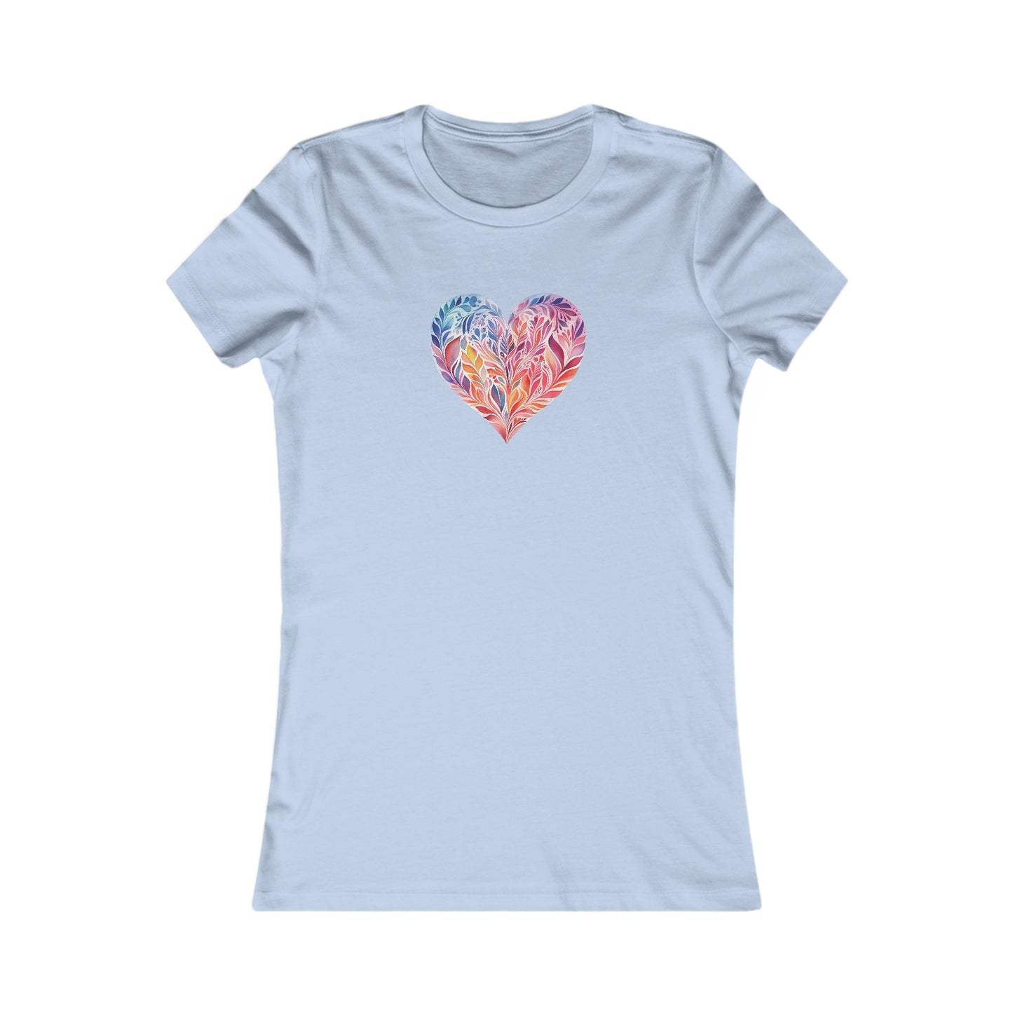Watercolor Heart Fitted Tee 001