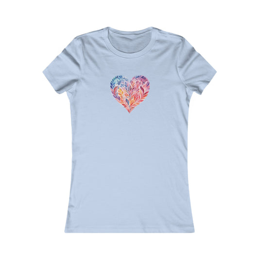 Watercolor Heart Fitted Tee 001