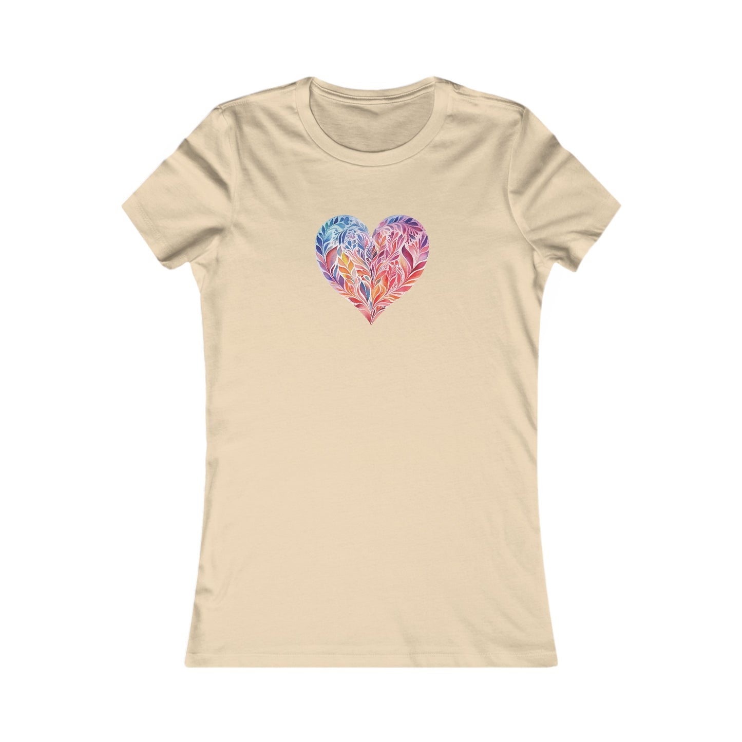 Watercolor Heart Fitted Tee 001