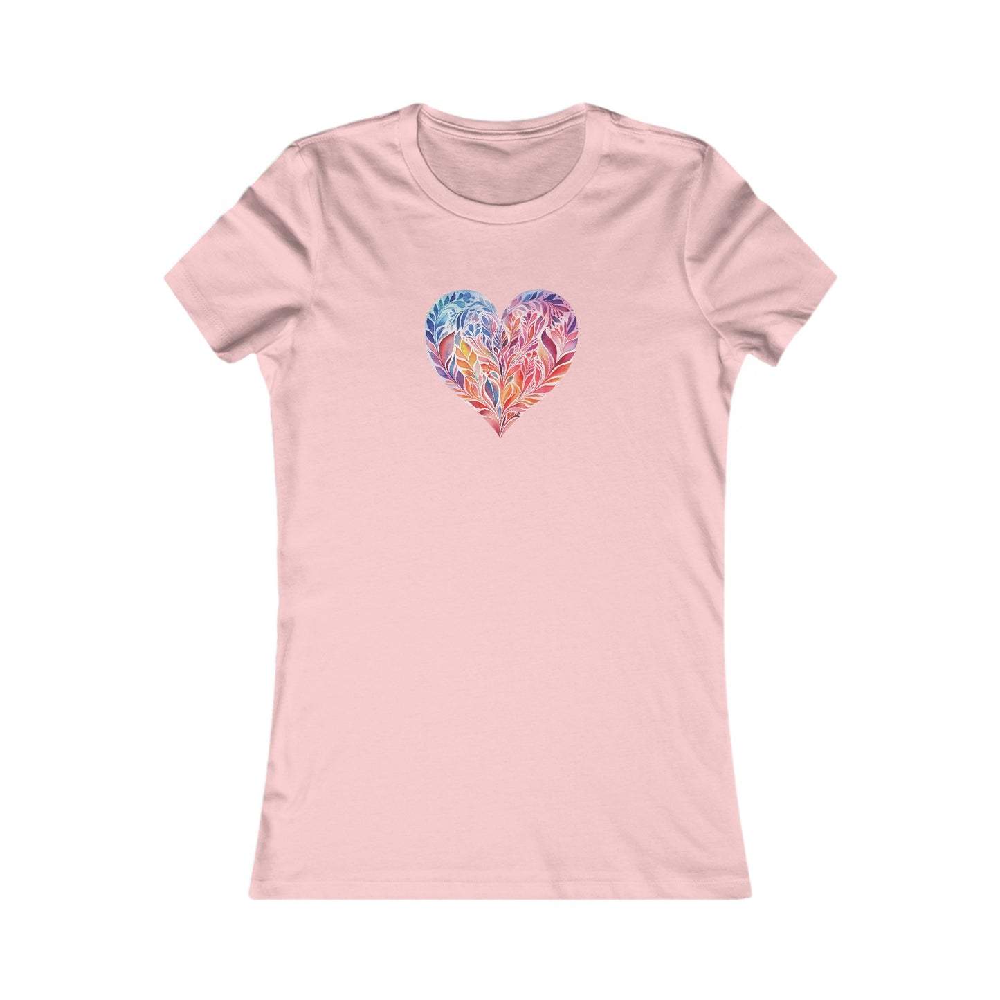 Watercolor Heart Fitted Tee 001