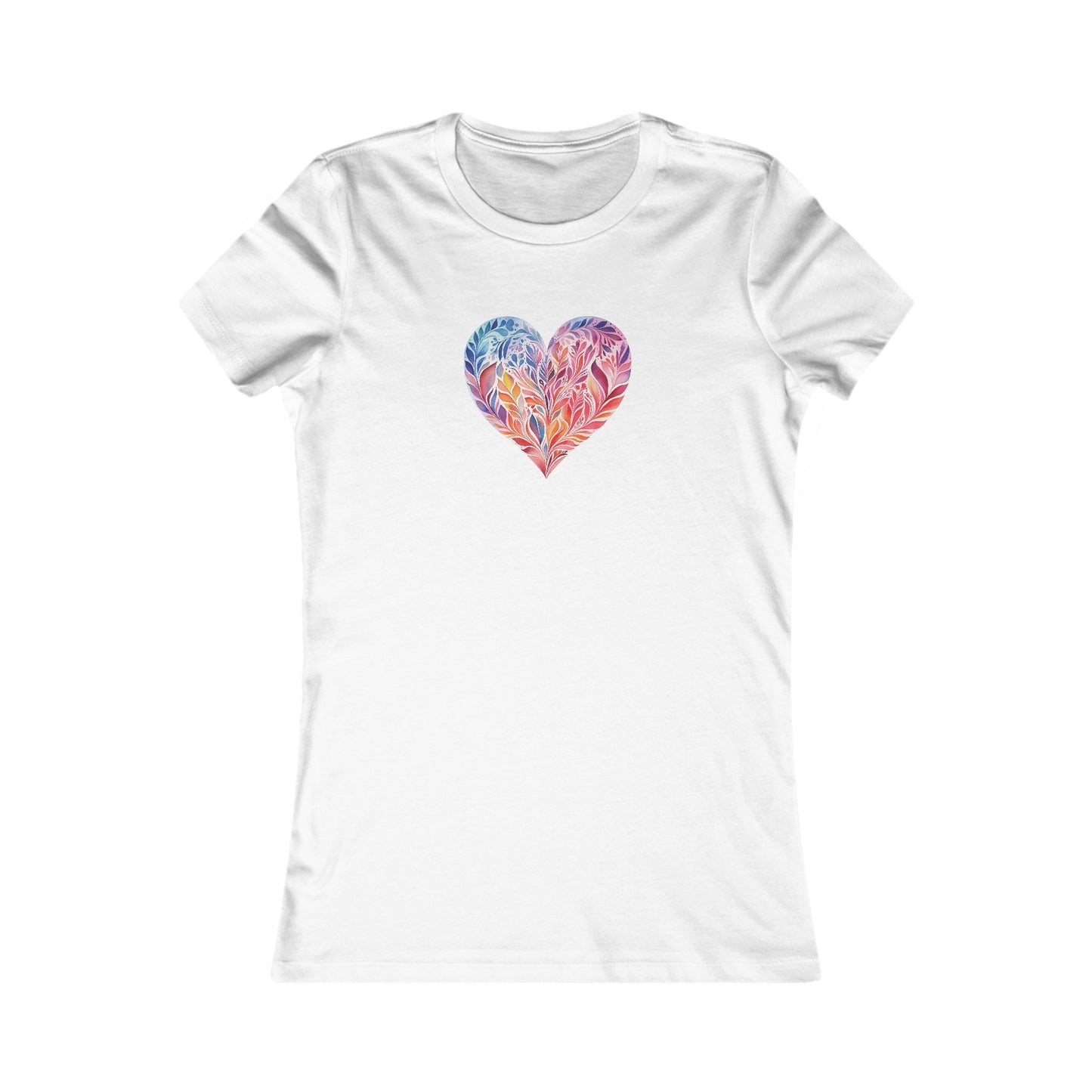 Watercolor Heart Fitted Tee 001