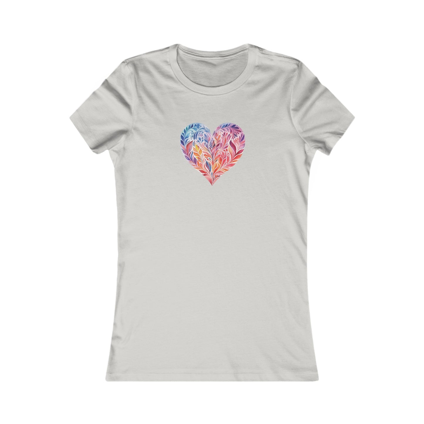 Watercolor Heart Fitted Tee 001