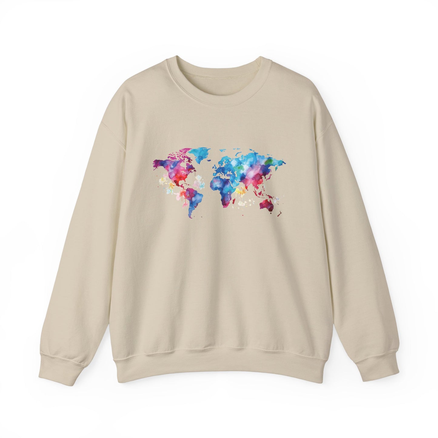 Watercolor World Map Sweatshirt