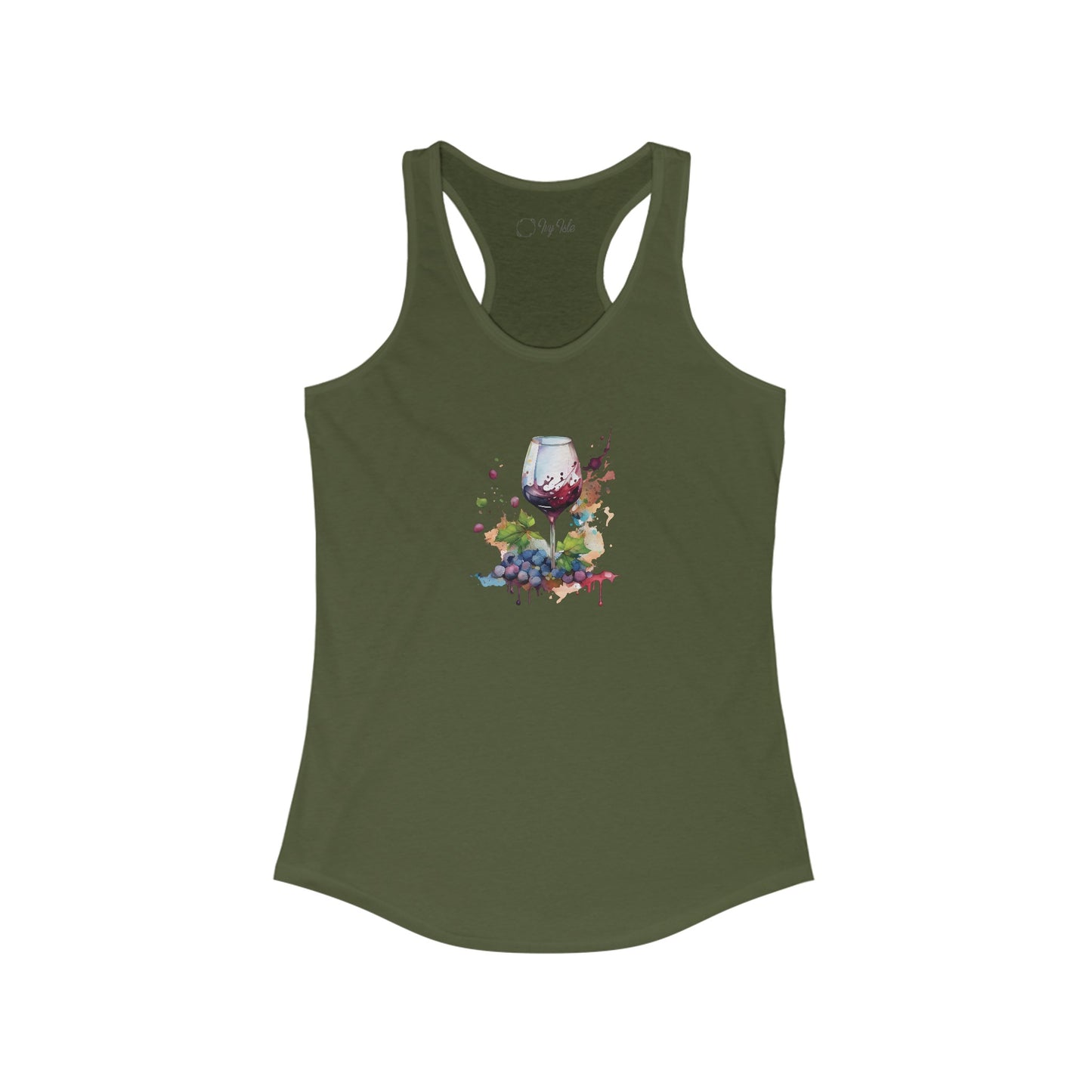 Watercolor Red Wine Racerback Tank