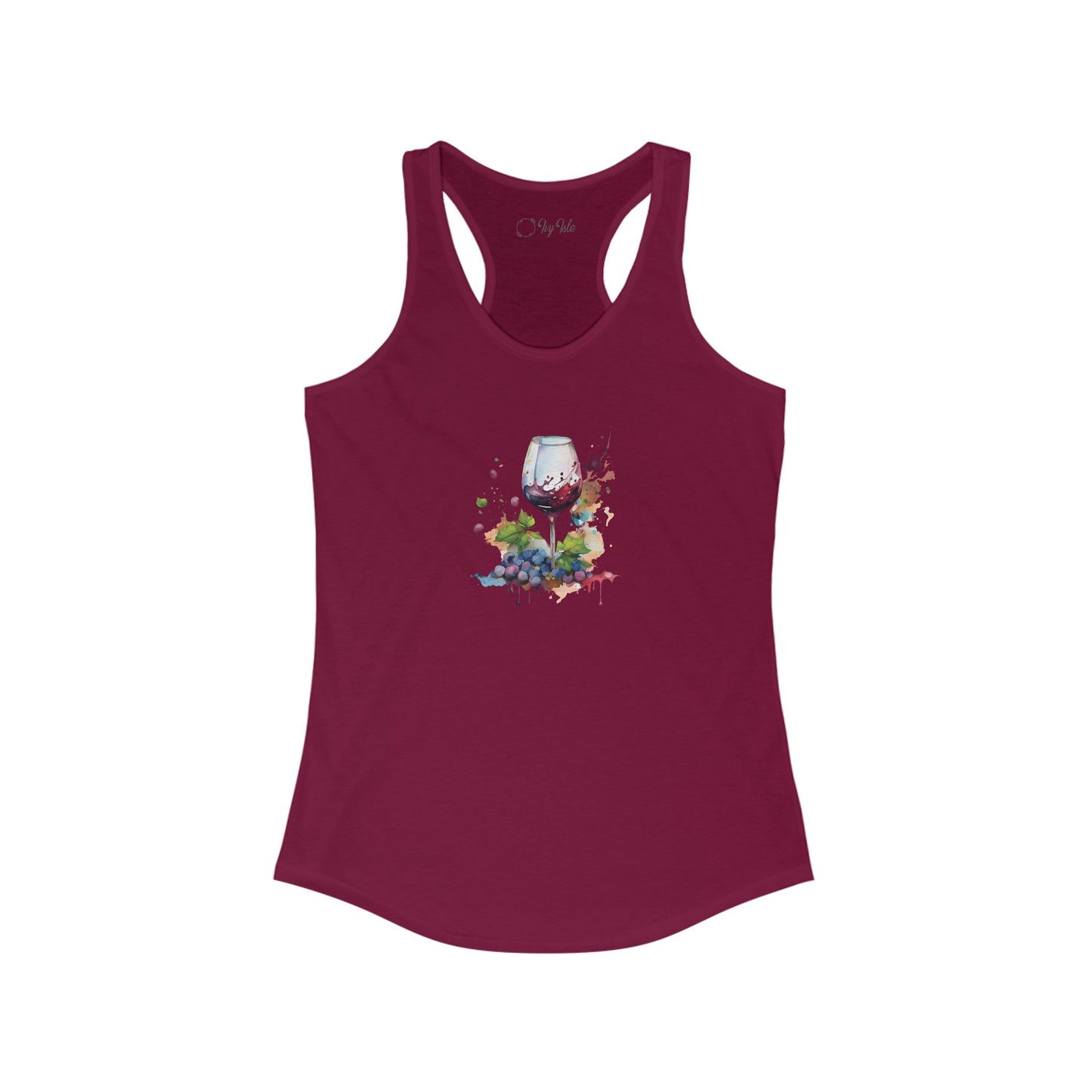 Watercolor Red Wine Racerback Tank