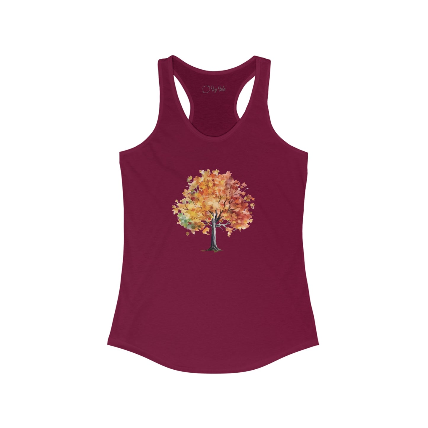Watercolor Autumn Tree Racerback Tank