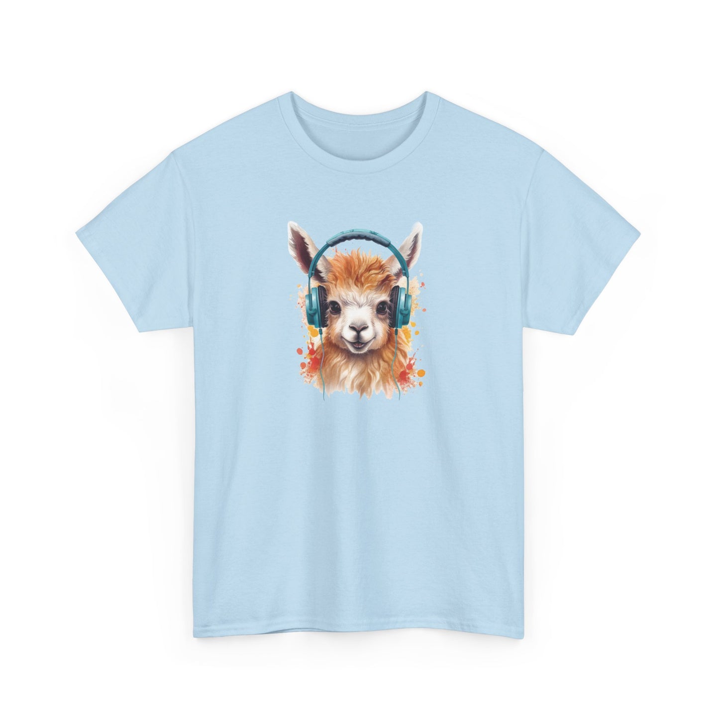 Llama with Headphones Short Sleeve Tee