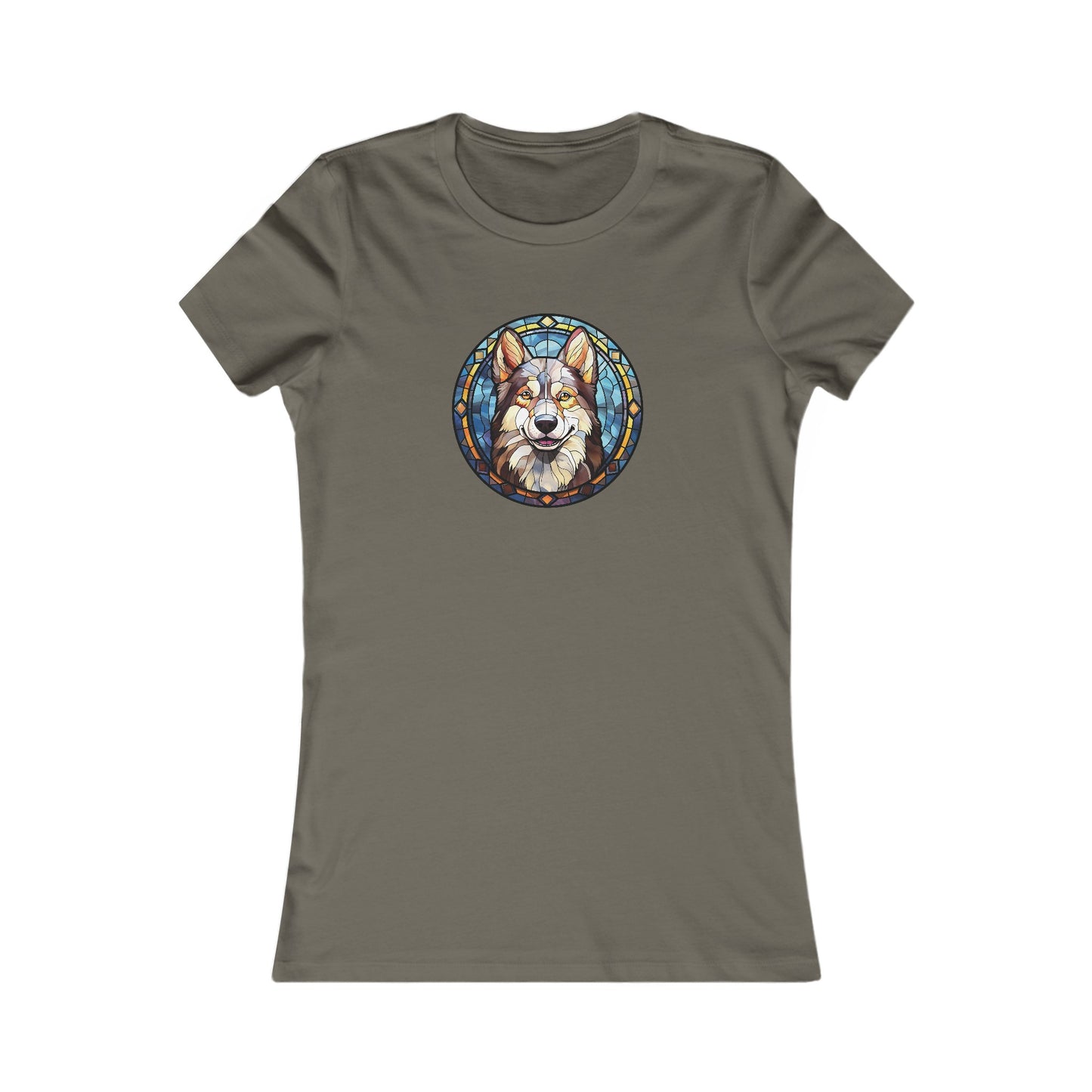 Stained Glass Husky Fitted Tee